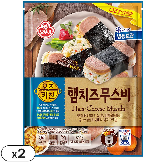 오뚜기 햄치즈무스비, 2개, 500g