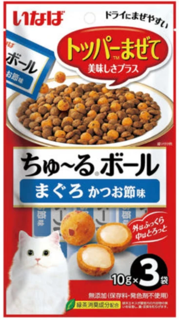 [오늘까까 즉시배송] 도착 보장 확인 챠오 토퍼(토핑)시리즈 츄르볼 고양이 간식, 12개, 10g, 참치&가다랑어포 - 쿠팡