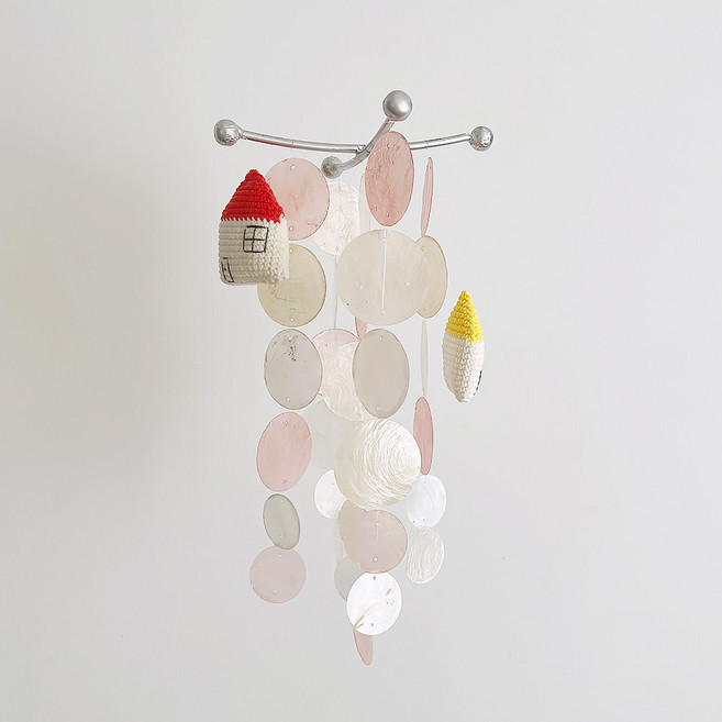 [22DO_0030](쿠팡)노르웨이 니팅주택 자개모빌 DIY-KIT_피치밀크(실버S), 소다레몬, 실버 S