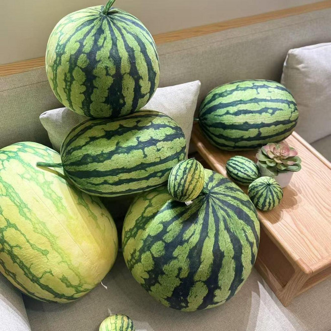 仿真西瓜抱枕毛絨玩具, 1個, 長西瓜8*12釐米掛件