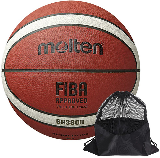 몰텐 BG3800 농구공 7호 FIBA KBL 프로농구 공인구 + 볼가방, 1세트, B7G3800