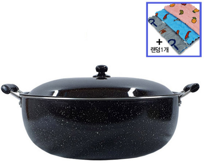 우성 은항균 튀김솥 28~65cm 마블코팅 업소용 튀김냄비 (+행주), 30cm, 1개