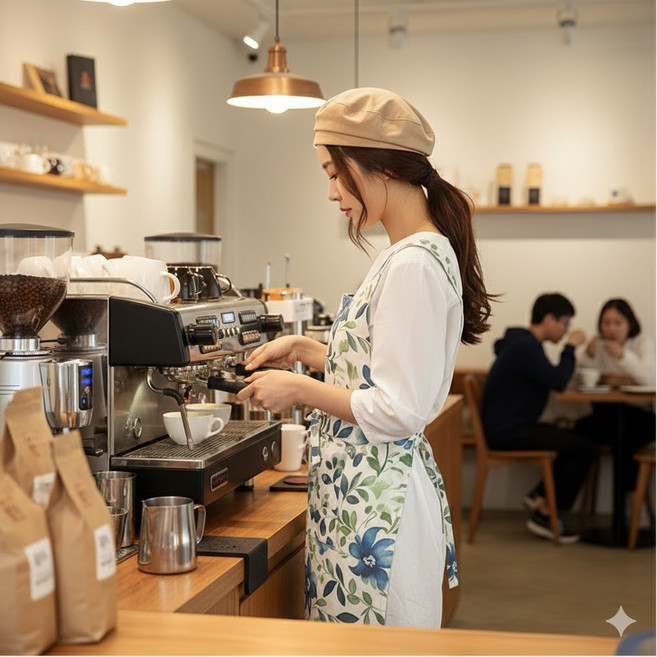 이지오 라네슈 원피스 린넨 앞치마 롱 카페 예쁜 바리스타 어린이집 에이프런 마가렛 버터, 1개