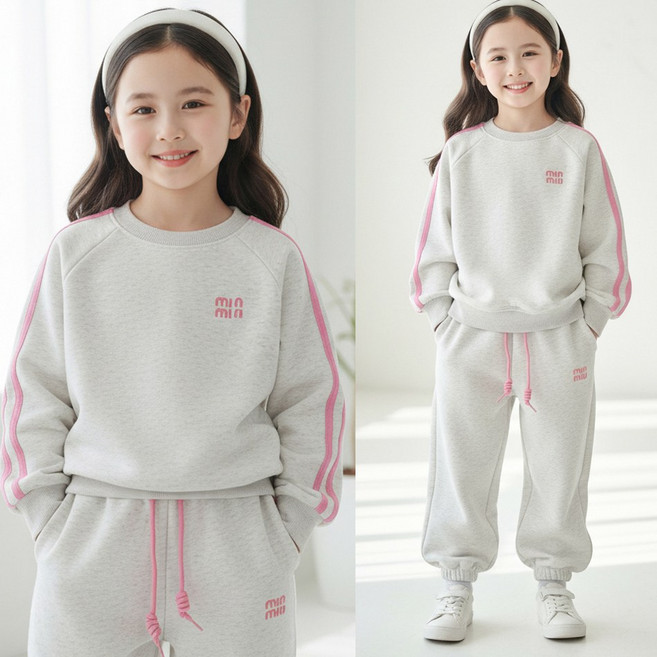 달콩슈 여아용 러블리 트레이닝복 세트 파스텔 라인 상하의 DKW208