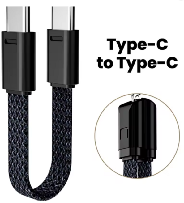 Olaf 60W USB 유형 C-유형 C 케이블 데이터 짧은 케이블 iPhone 15 16 Samsung Xiaomi 고속 충전 USB C-ios 케이블 키체인, 1개, Type C TO Type C, 15cm