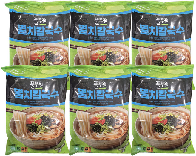 풀무원 멸치칼국수 2인분, 319.6g, 6개