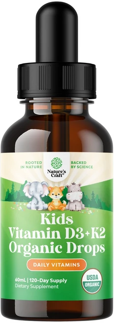 네이처스크래프트 어린이용 비타민 D3+K2 드롭스, 1개, 60ml - 쿠팡