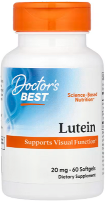 닥터스베스트 루테인 20mg 소프트젤, Doctor's Best, 루테인, 20mg, 소프트젤, 1개, 60정