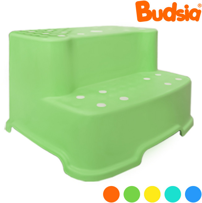 [버드시아] 논슬립 홀캡형 비비드 2단 디딤대 2026 New 컬러 라인업, 1개, 애플그린
