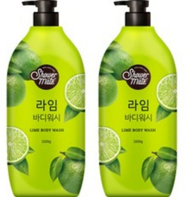샤워메이트 내추럴 바디워시 라임, 1.2kg, 2개