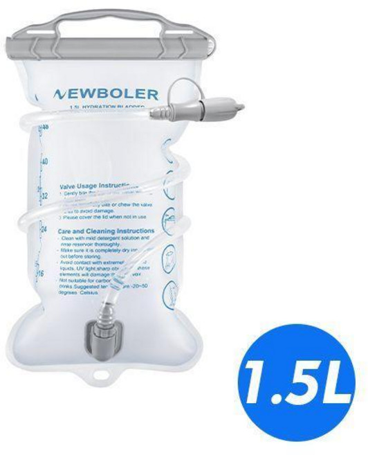 戶外飲水袋便攜式摺疊水囊登山越野跑水袋 副廠產品, 1個, 白色, 1.5L