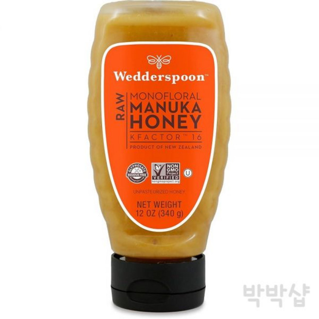 웨더스푼 뉴질랜드 마누카 생 꿀 무살균 KFactor16 355ml, 1개