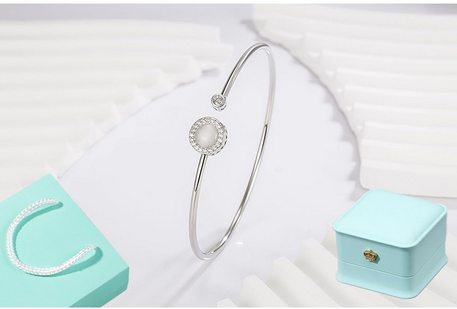 [고급케이스+쇼핑백 증정] 르떼르넬 JSWB019 순은 925 시크한 럭셔리 캣츠 아이 회전 스톤 팔찌 은팔찌