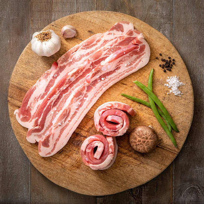 힐링미트 통삼겹살 2kg 비계적은 삼겹살 구이용 보쌈용 개별포장가능 절단가능, 1개, 삼겹살 구이용 1cm