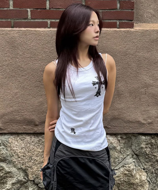 [다미쉬] 고딕 크로스 탱크탑_아이보리