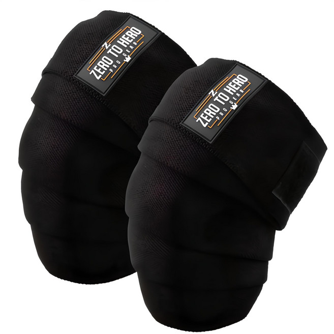 제로투히어로 히어로 무릎보호대 Type2 양쪽 세트, 1세트, BLACK