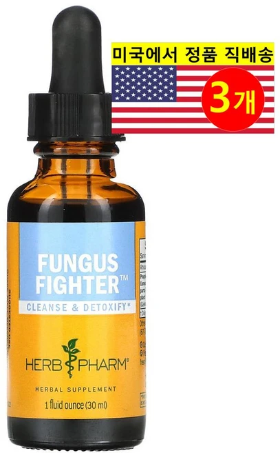 Solaray 펑거스 파이터 허브 추출 리퀴드 Fungus Fighter, 3개, 30ml - 쿠팡