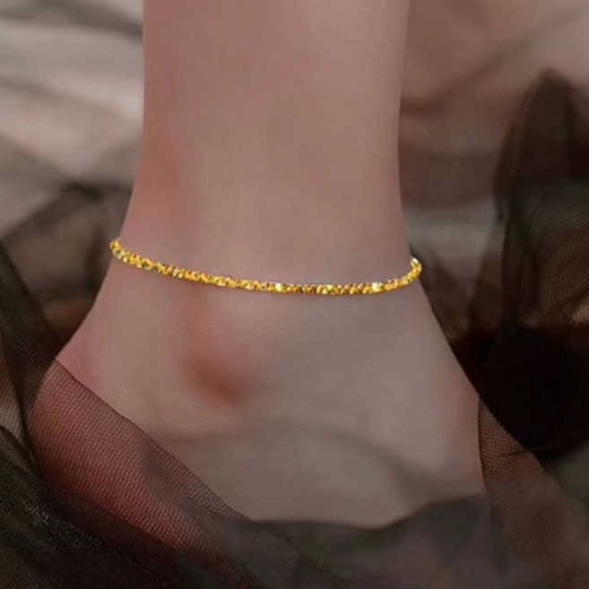 티큐 여성 심플 샤이닝 눈꽃 체인 발찌 A1565