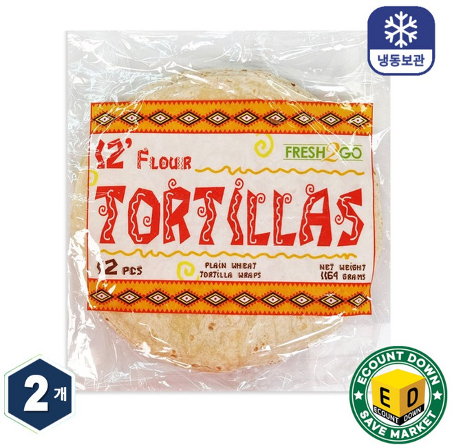 인도밀 또띠아 또띠야 또르띠아 브리또 TORTILLAS12인치 냉동포장, 1.164kg