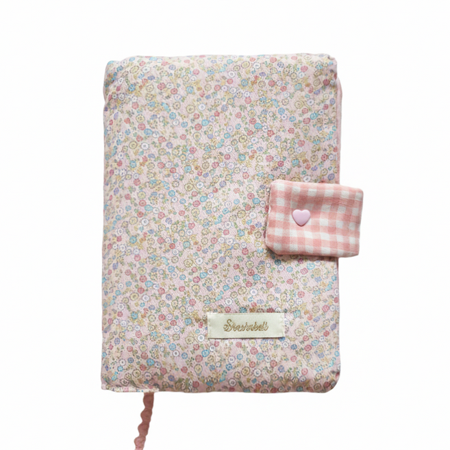 샤샤벨 패브릭 플로럴 책 표지 커버 다이어리 A5 국판 북커버, 1개, 파스텔 핑크
