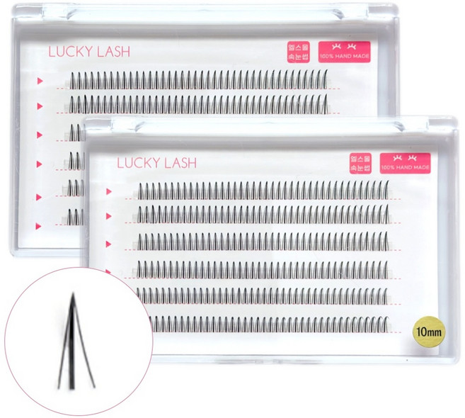 엘스몰 6줄속눈썹 가닥속눈썹 인조 연장 아이돌아이래쉬 A형 총480모, A형10mm × 2개(480모), 2개
