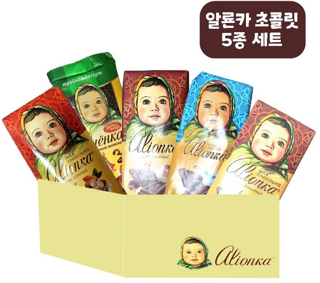 알룐카 밀크 초콜릿 세트, 5개, 75g