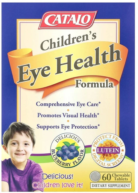 카탈로 내추럴 어린이 눈 건강 포뮬라 블루베리 츄어블 60정, 1개 - 쿠팡