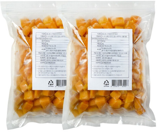 이노푸드 냉동 망고 다이스 1kg+1kg, 2개, 1kg