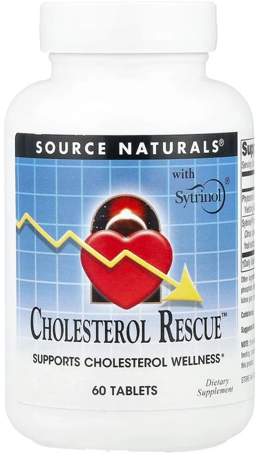 Source Naturals 콜레스테롤 레스큐 Cholesterol Rescue 60정 피토스테롤 복합물, 1팩 - 쿠팡