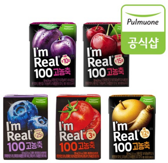 풀무원 아임리얼 100 고농축 토마토/블루베리/배도라지/푸룬/타트체리 24개 골라담기, 고농축푸룬(120ml) x 24개, 120ml