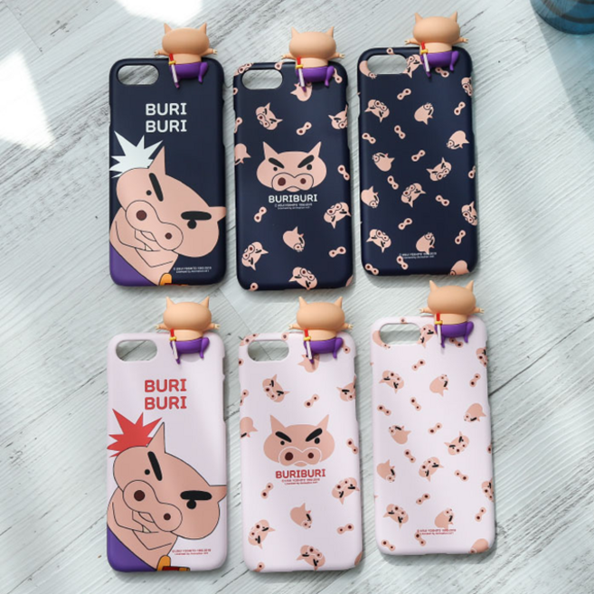 믹스더마켓 아이폰 아이폰12 아이폰11 짱구는 못말려 정품 부리부리 피그 돼지 6종 피규어 하드 케이스 아이폰12프로 아이폰11프로 아이폰XS 아이폰8 7 SE2