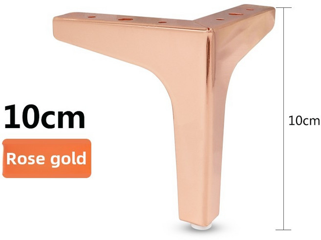모던 가구 다리 금속 골드 블랙 소파 발 테이블 침대 의자 책상 드레서 캐비닛 지지대 하드웨어 4 개, 21 rose g -4pcs-10cm, 1개