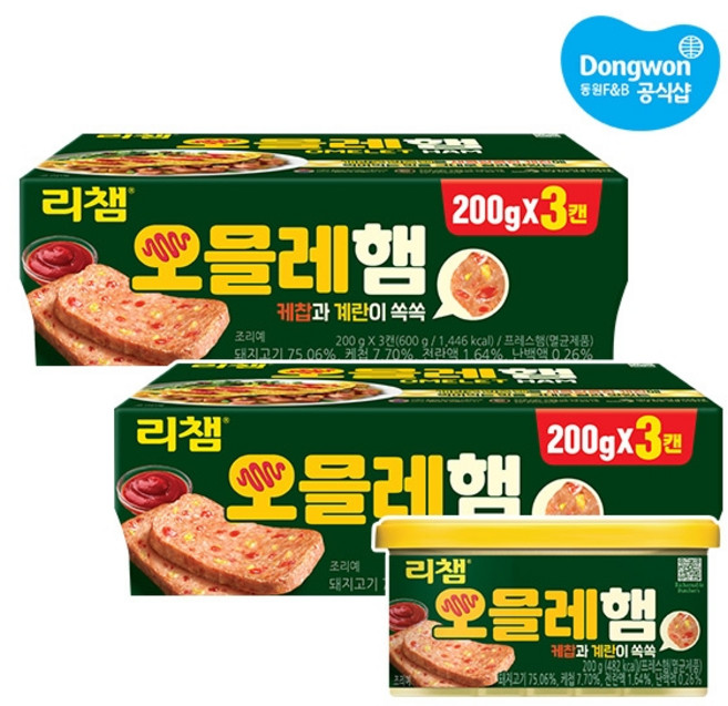동원 [동원] 리챔 오믈레햄 200g x 6캔, 6개