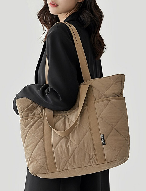 듀엘라 이지캐리 패딩백 여성 숄더백 겸용 토트팩 여성 누빔 가방 가벼운 여자 대용량 여행용 에코백