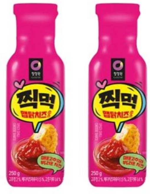 청정원 찍먹 맵닭치즈소스, 250g, 2개