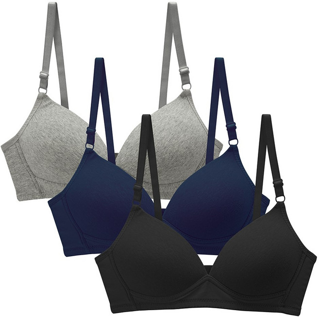속맘 숨쉬는노와이어 브라 3매세트 저중심 여성브라 브래지어