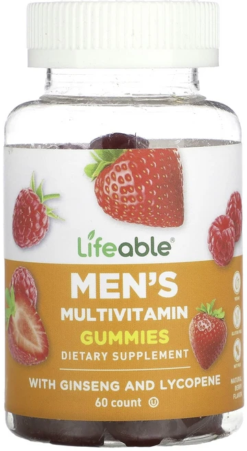 단백질 비타민 철분 마그내슘 칼슘 Lifeable 남성용 종합비타민 구미젤리 천연 베리 구미젤리 60개 고루고루섭취해주세요, Lifeable남성용종합비타민구미젤리천연베리구미젤리60, 1개 - 쿠팡