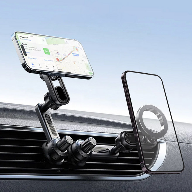 블레오 맥세이프 차량용 핸드폰 송풍구 거치대 2단, 블랙, 1세트