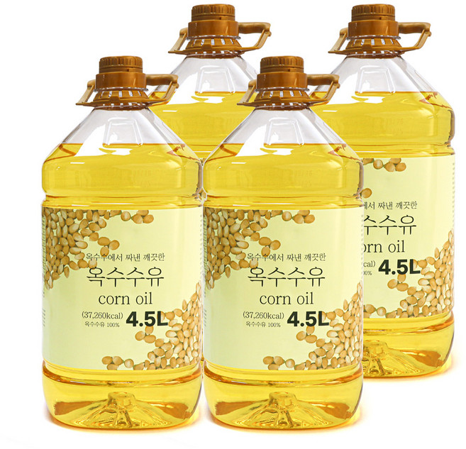 그대로푸드 옥수수유 옥배유, 4개, 4.5L