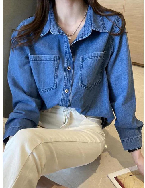 여성 청남방 데님셔츠 황신혜의 같이삽시다 정가은 데님 셔츠 옷 청 남방 여성청남방 여성셔츠