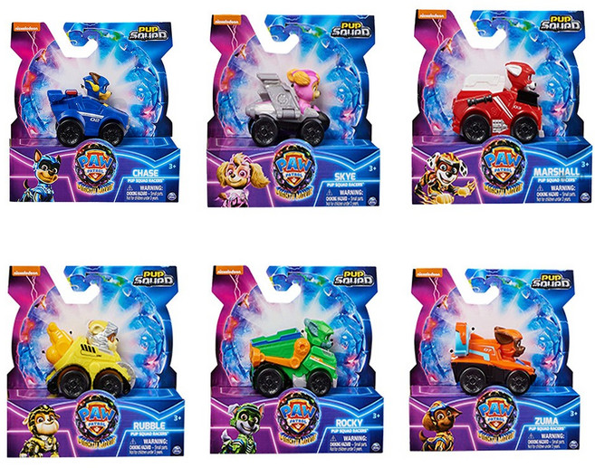 퍼피구조대 더 마이티 무비 미니카 6종 세트 자동차 장난감, 1개, 혼합색상
