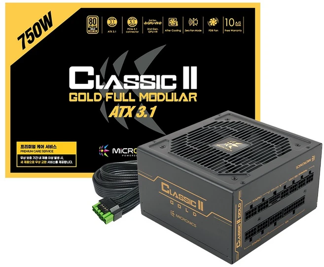 마이크로닉스 Classic II 750W 80PLUS골드 풀모듈러 ATX3.1 - 쿠팡
