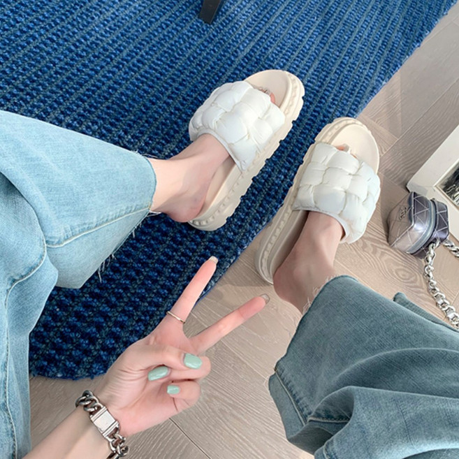 똑소녀 볼륨 키높이슬리퍼 여름 통굽 여성 4.5cm