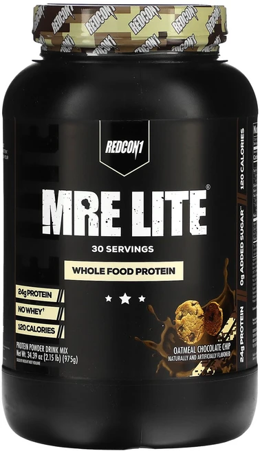 Redcon1 MRE Lite Whole Food Protein Oatmeal Chocolate Chip 2.15 lb 975 g, Redcon1, MRE Lite, Whole Food, 1개 - 쿠팡