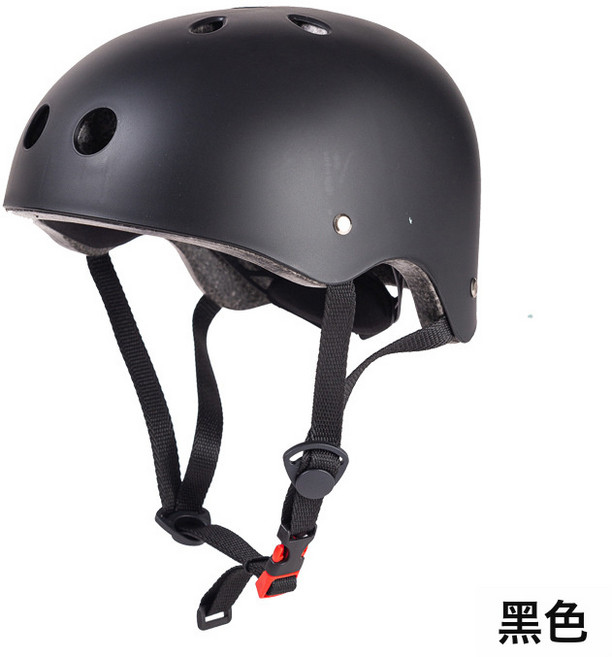 騎行滑板頭盔成人兒童輪滑鞋平衡車頭盔可調漂流安全帽, 磨砂黑色