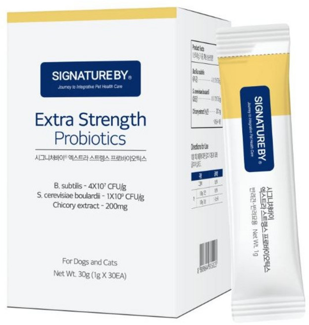 시그니처바이 엑스트라 스트렝스 프로바이오틱스 강아지 고양이 겸용 유산균 30ea, 30g, 장건강/유산균, 1개
