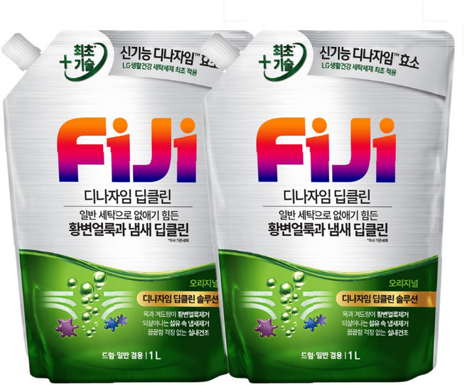 피지 디나자임 딥클린 오리지널 액상세제 리필, 2L, 2개