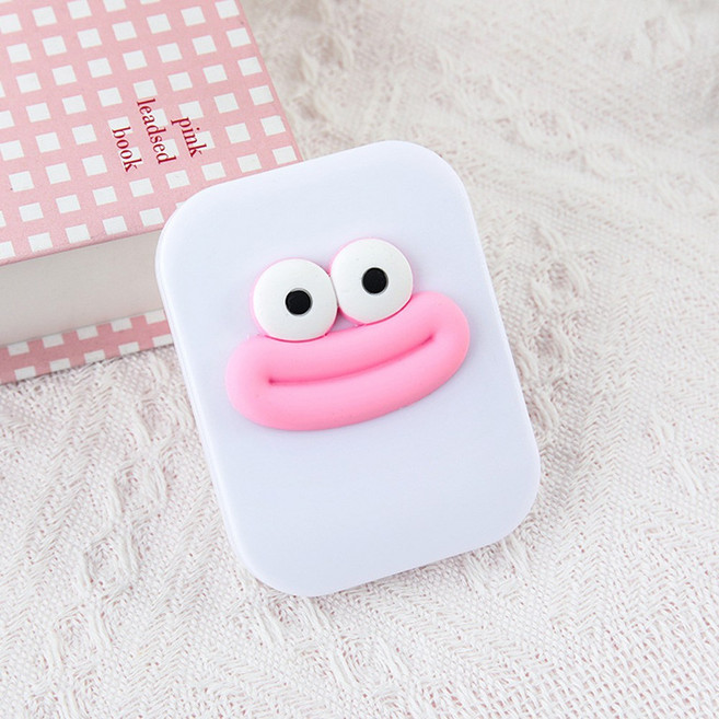 일호장신구 눈 입 포인트 거울 빗 세트 가방 필수템 컴팩트한 미니미니 헤어 관리 도구, 1개, 눈입포인트거울빗세트 화이트