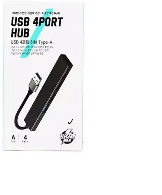 일렉트로맨 USB4포트허브(TAPE-A) ETHUB-09, 4개, 기타