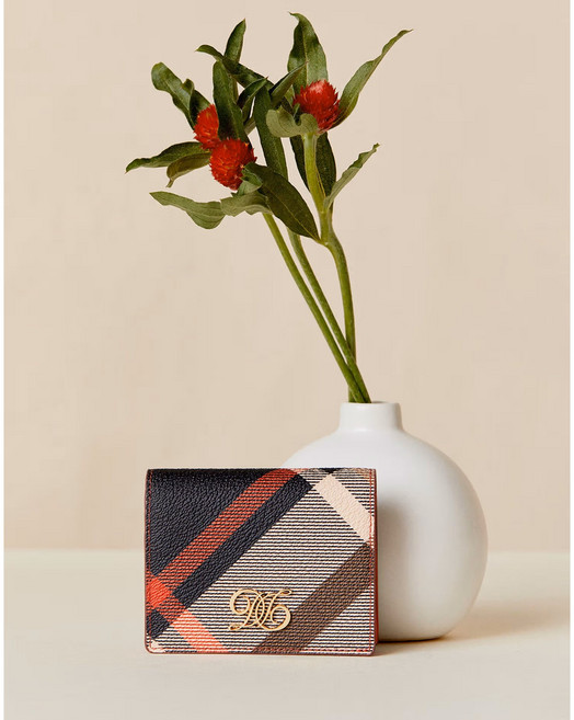 [닥스][가성비선물추천][포장+쇼핑백증정] 여성 레드 체크 가죽 명함지갑 반지갑